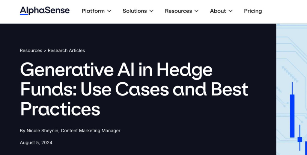 AlphaSense: Generative AI in Hedge Funds